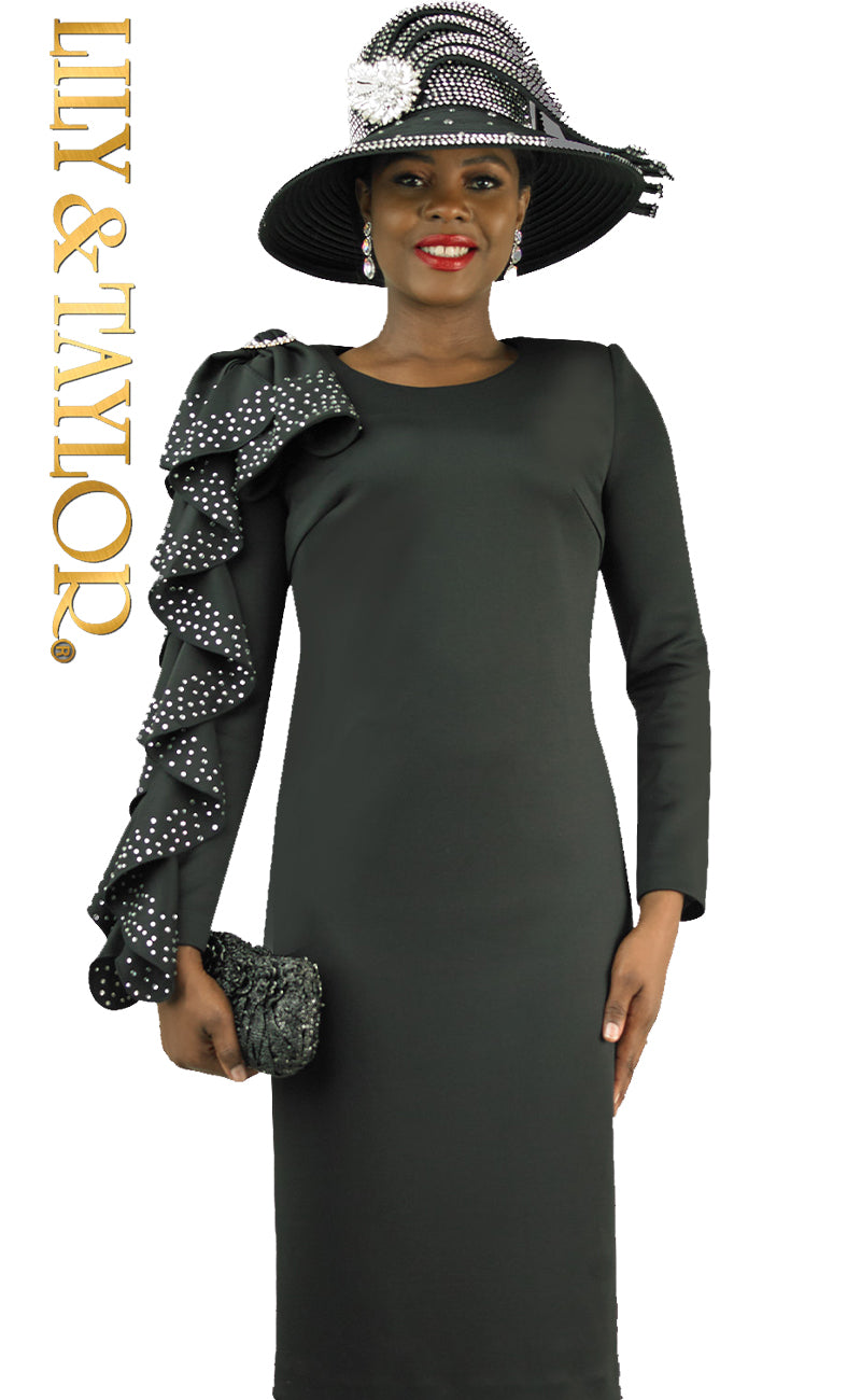 Lily and Taylor Dress 4907-Black, Black / 16