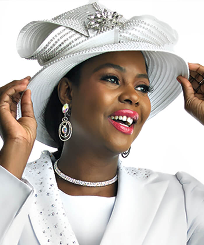 Lily And Taylor H121-WHT-QS Church Hat