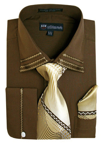 milano moda dress shirts Milano Moda Dress Shirt AH621-Gold
