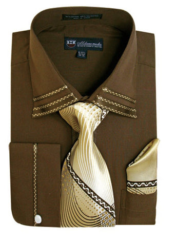 Milano Moda Shirt SG-28C-Brown - Church Suits For Less