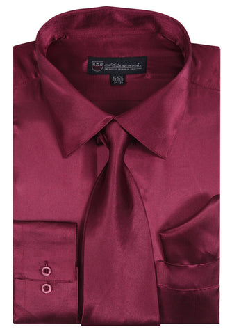 Milano Moda Shirt SG08C-Burgundy