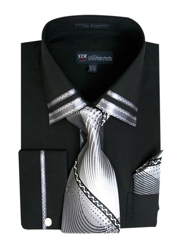 Milano Moda Shirt SG-28C-Black - Church Suits For Less