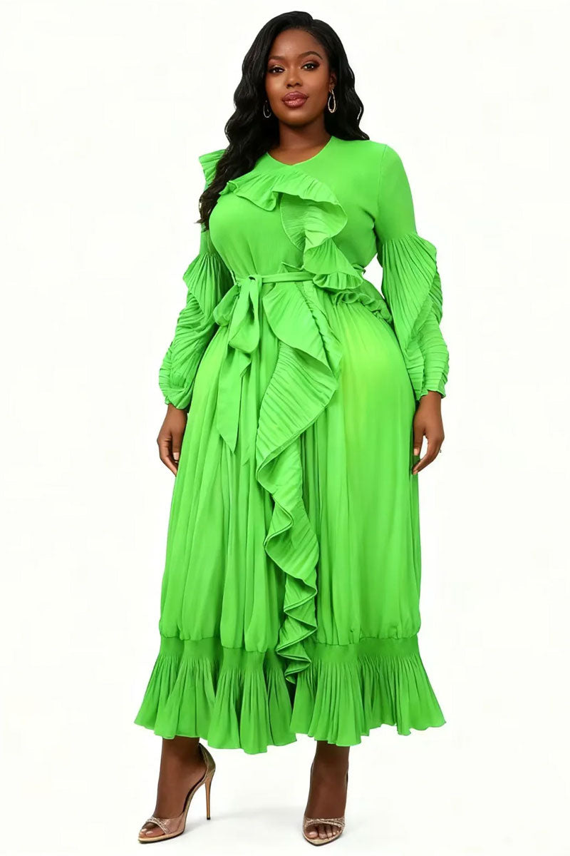 versatile midi dresses Ruffle Pleated Dress 83014-Green – Church suits for less Champagne Satin V-Neck Bridesmaid bridesmaid dresses with slit Evening dress combines style and practicality Save with Multi-Packs:3 Pairs