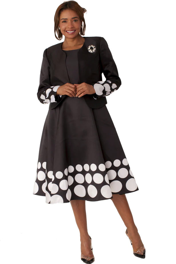 Plus Size Polka Dot Flare Dress Set with Jacket