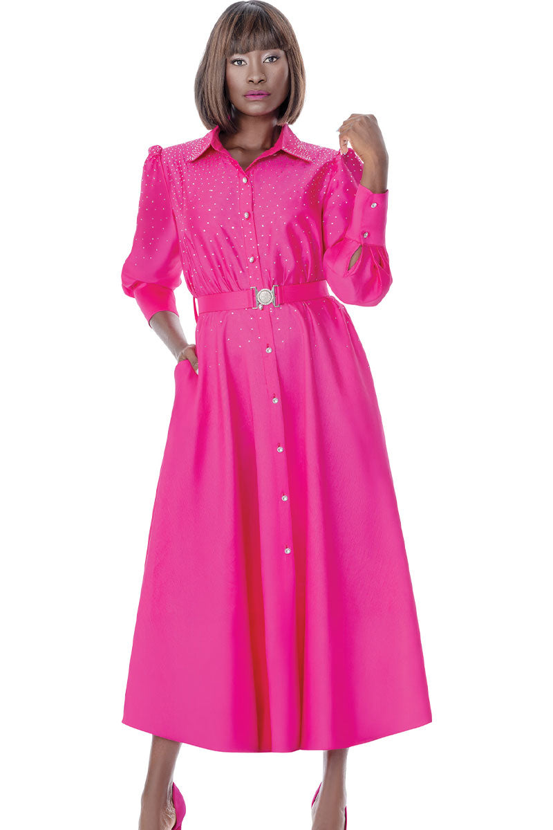 Terramina Church Dress 7031-Fuchsia, Fuchsia / 12