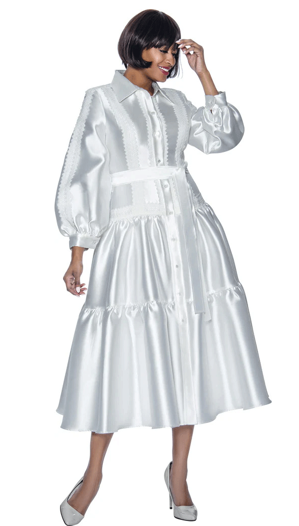 Terramina Church Dress 7029C-White – Church suits for less display picture 2
