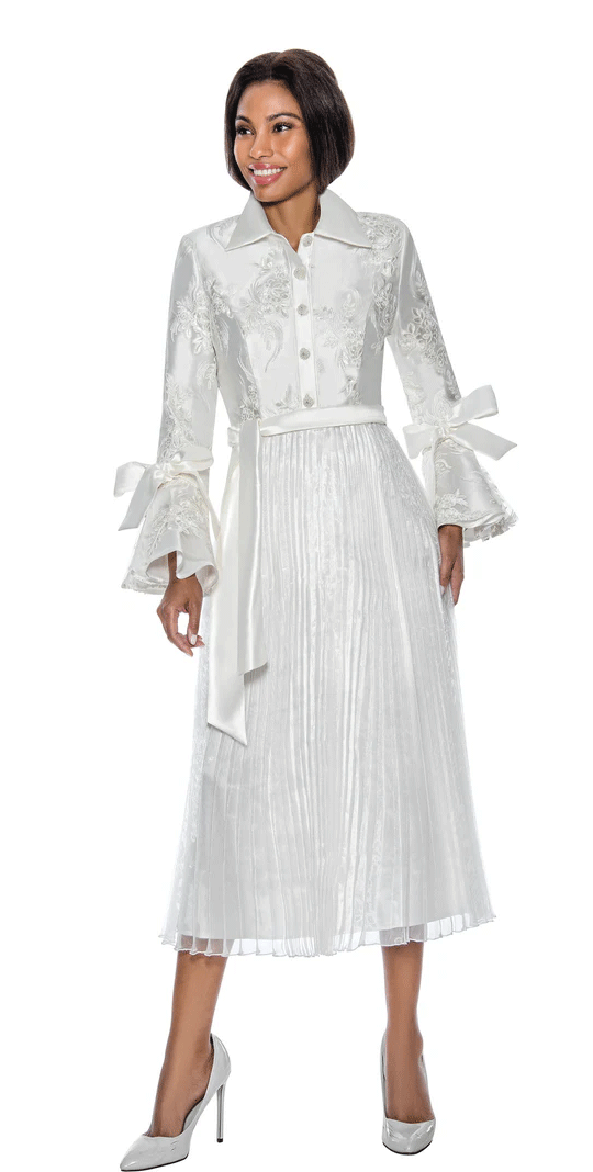 Terramina Church Dress 7054C-White – Church suits for less