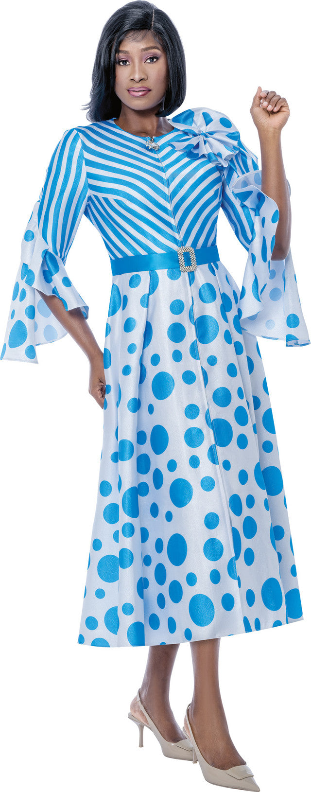 turquoise dress women Terramina Church Dress 7283-Turquoise, Turquoise / 12