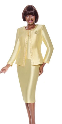 Terramina Church Suit 7637-Yellow - Church Suits For Less