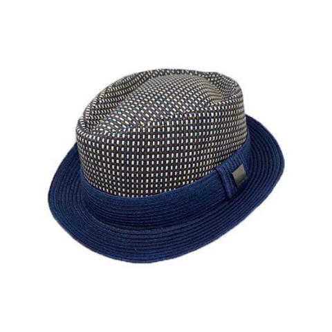 Men's Fashion Hat MSD- Straw Fedora Navy