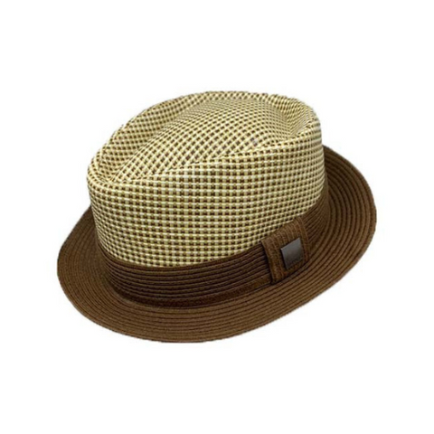 Men's Fashion Hat MSD- Straw Fedora Brown