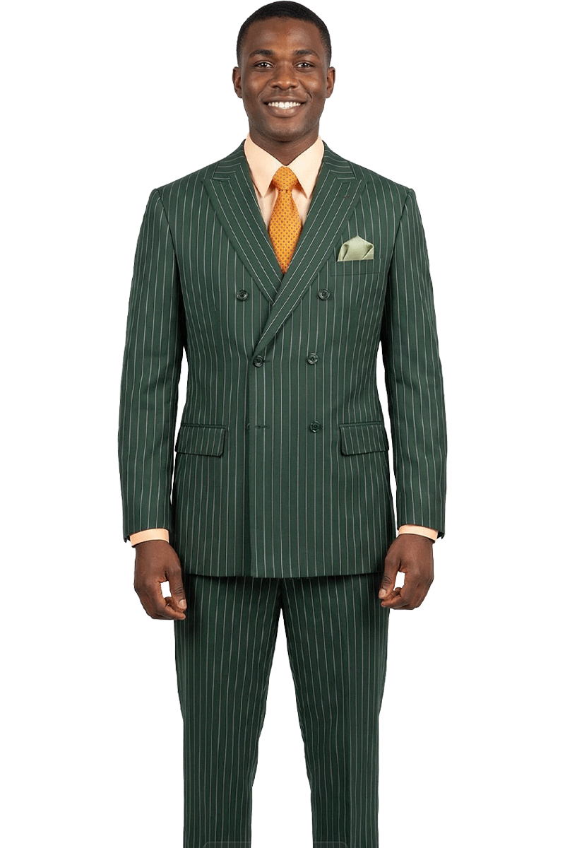 Double Breasted Men Suit DSS-4-Hunter Green – Church suits for less
