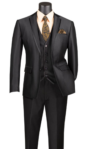 Vinci Men Suit SV2D-1 Black