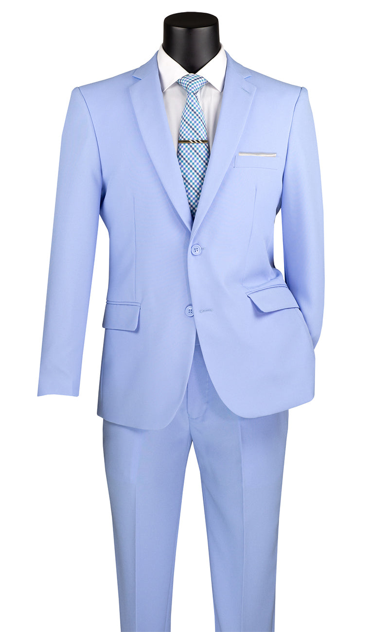 Slim Fit Men Suit S-2PPC-Light Blue – Church suits for less