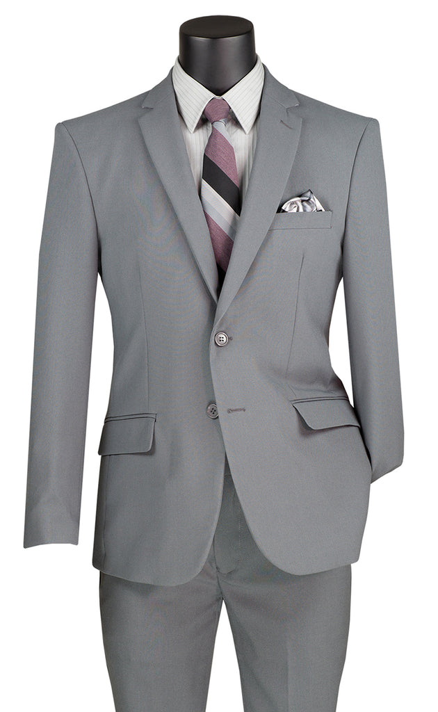 Vinci Suit S-2PP-Medium Grey - Church Suits For Less