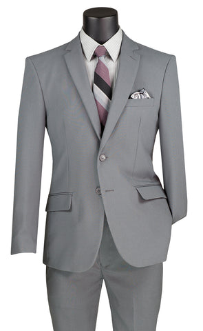 Vinci Suit S-2PP-Medium Grey - Church Suits For Less