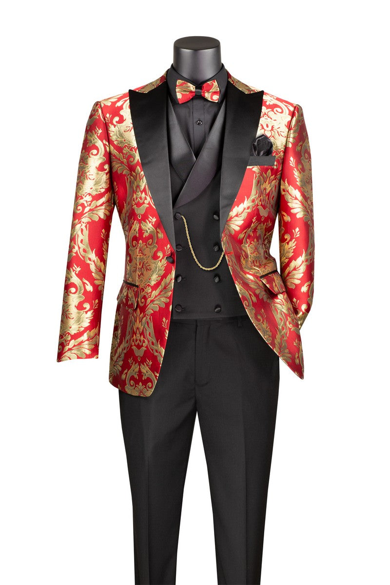 Premium Men Tuxedo MVJQ-1 Red, Red / 46r