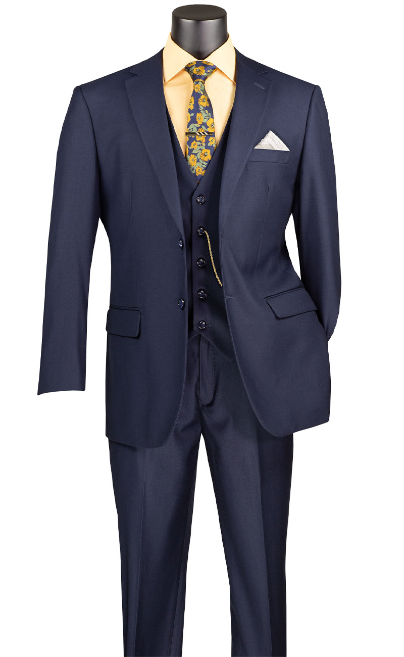 Classic Fit Men Suit V2TR-Navy Blue, Navy Blue / 44l