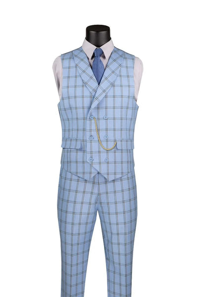 Vinci  MV2W-4-LTBLU Mens Suit