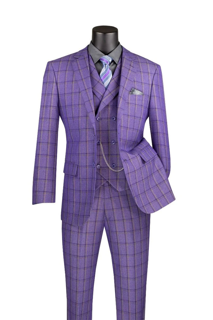 Vinci Men Suit MV2W-4-Purple - Church Suits For Less