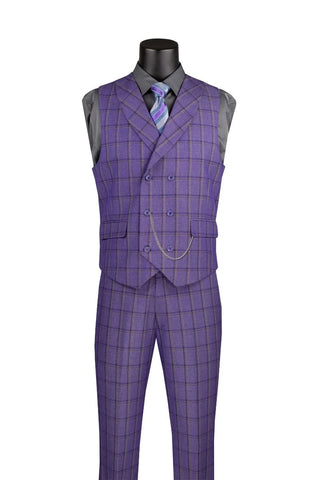 Vinci Men Suit MV2W-4-Purple - Church Suits For Less