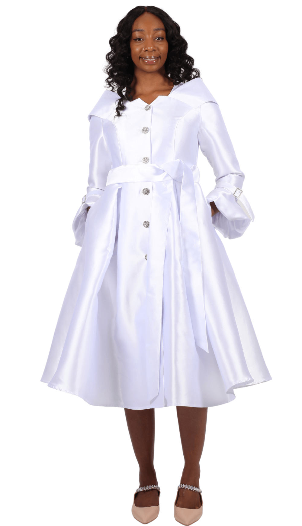 Diana Couture 8948 Church Dress White / 16 Diana Couture 8948 Church Dress White / 16