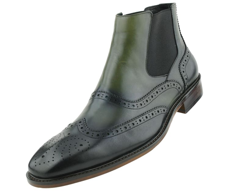 Men Dress Boot Asher Green - AG2632, Olive / 9 | Church Suits For Less