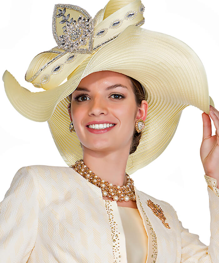 Champagne Church Dress Hat Champagne Italy Church Hat 6017 – Church suits for less main image 3