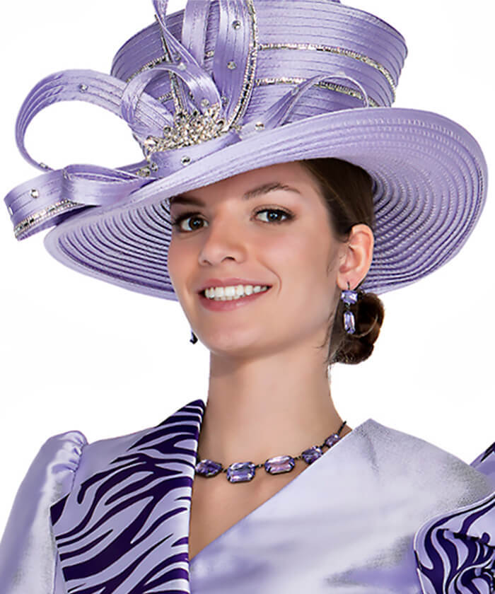 Elegant Silver and Purple Women\'s Hat Chuancc Wedding Hats For Women Elegant Vintage Tea Party  main image 3