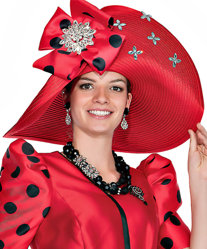 Elegant Church Hats Ladies Red Church Suits Lily And Taylor Hat H300 Red,  Red O/S