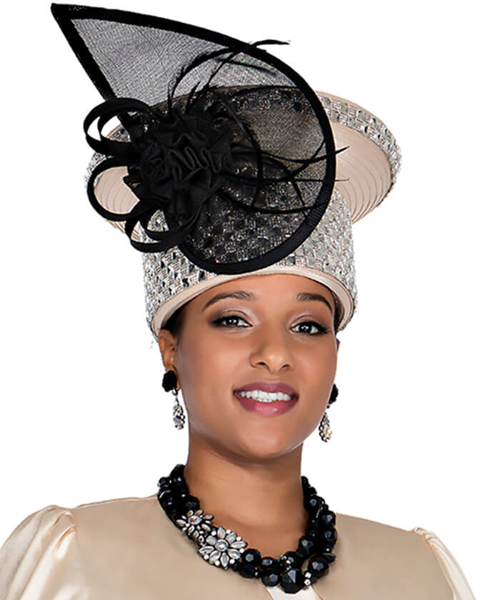 Champagne Italy Church Hat 6073-Light Yellow – Church suits  display picture 3