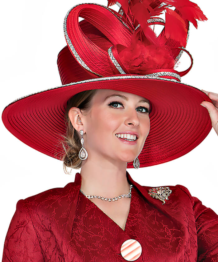 Champagne Italy Hat Womens Kentucky Derby Church Red Wide Brim Bow Rhinestone Champagne Italy Hat Womens Kentucky Derby Church Red Wide  main image 3