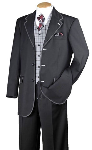 Milano Moda Men Suit 2916V-Black
