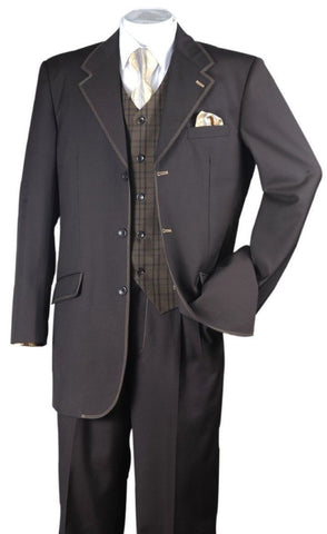 Milano Moda Men Suit 2916V-Brown