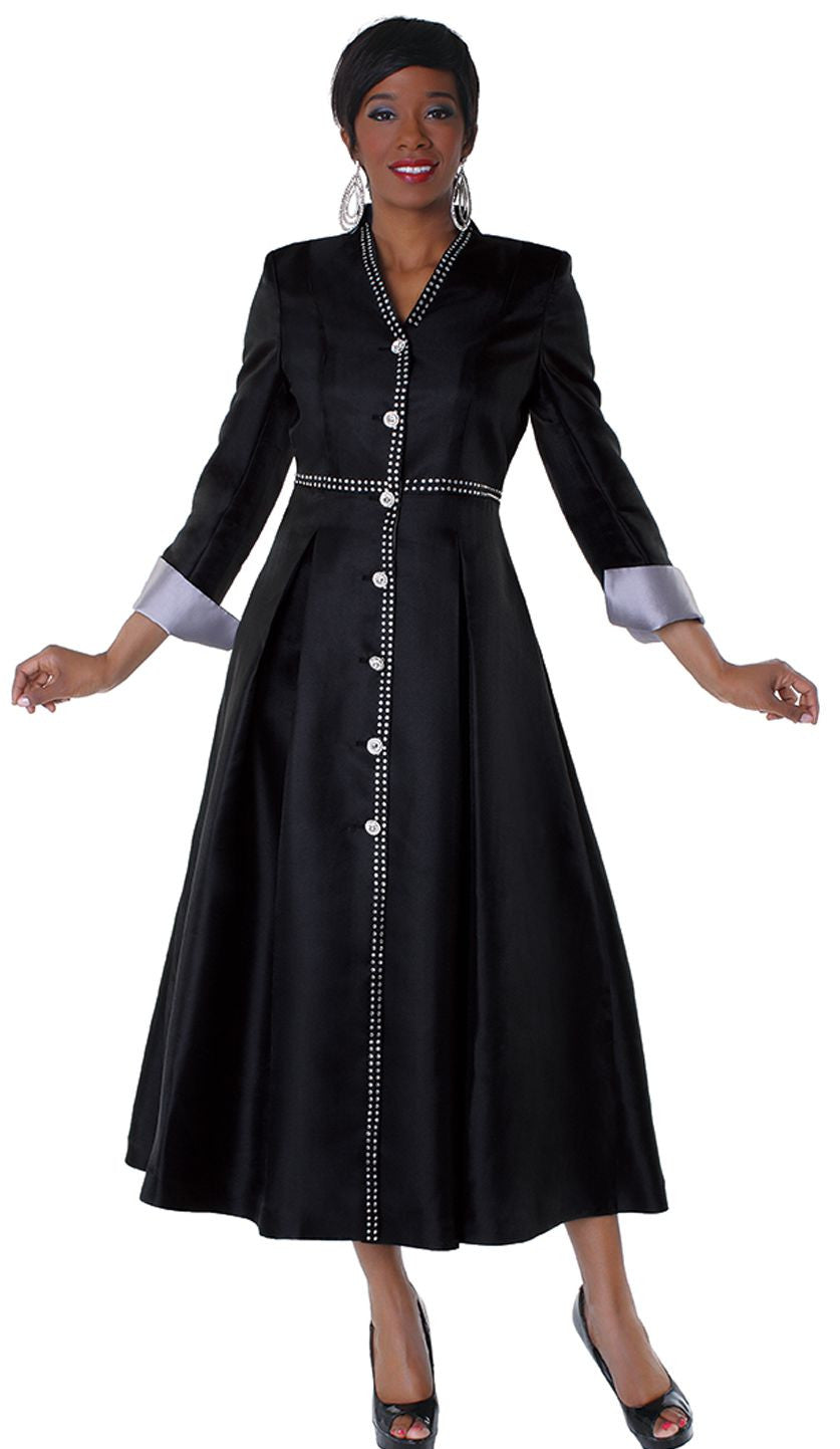 Tally Taylor Robe 4530C-Black/Silver, Black/Silver / 18w