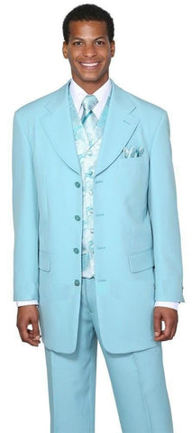 Milano Moda Suit 6903V-Aqua Blue