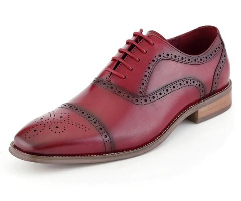 Men Dress Shoes-AG114 Red - Church Suits For Less