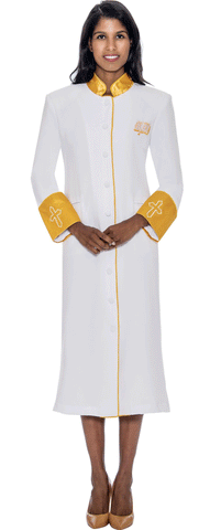 Women Cassock Robe RR9001-White/Gold