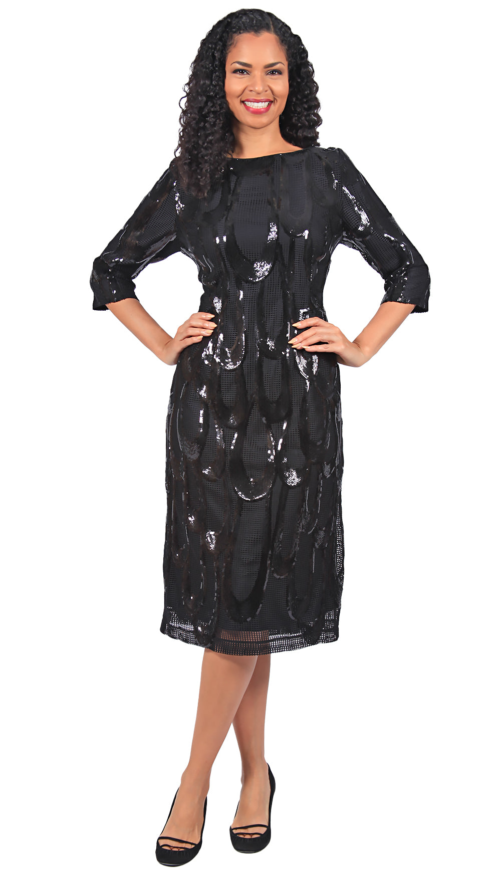sequin church dress Diana 8563 Metallic Dress