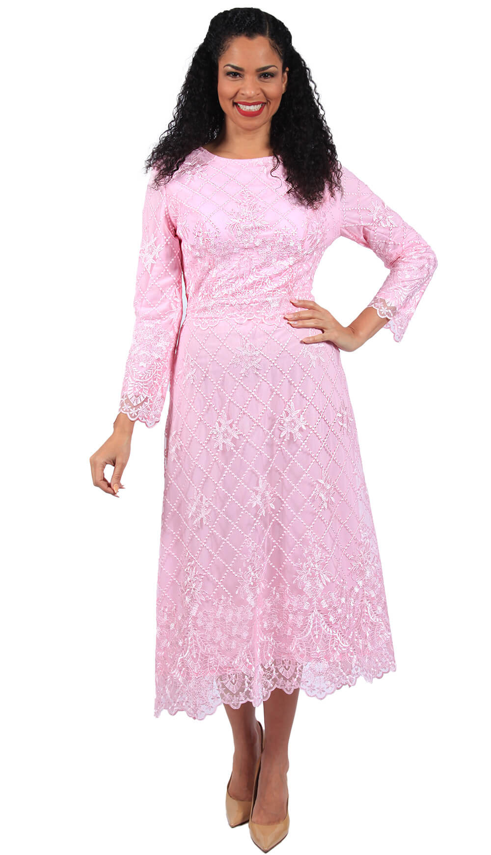 Diana Couture 8667-PNK Church Dress Pink / 8