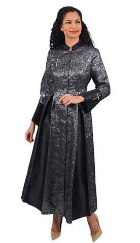 Diana Church Robe 8599-Black/Silver