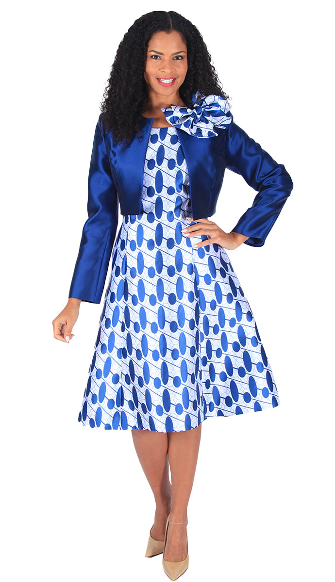 Dress Diana Couture 8615-NWW Navy with White / 22
