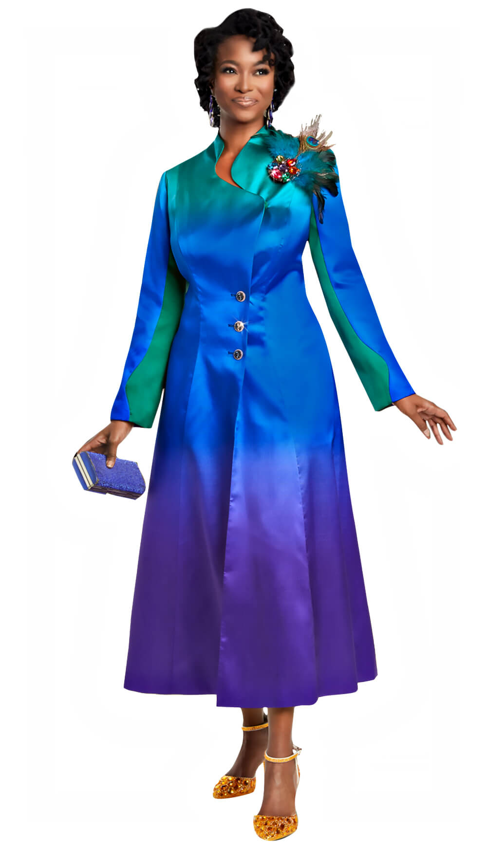 chinese dress ladies Donna Vinci Church Dress 12050C-Royal Blue