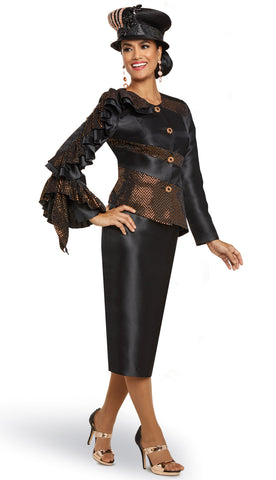 Donna Vinci Suit 11898C-Black/Gold