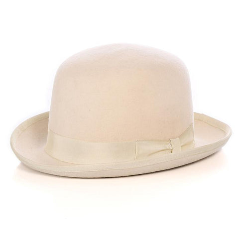 Men Derby Bowler Hat-Off White