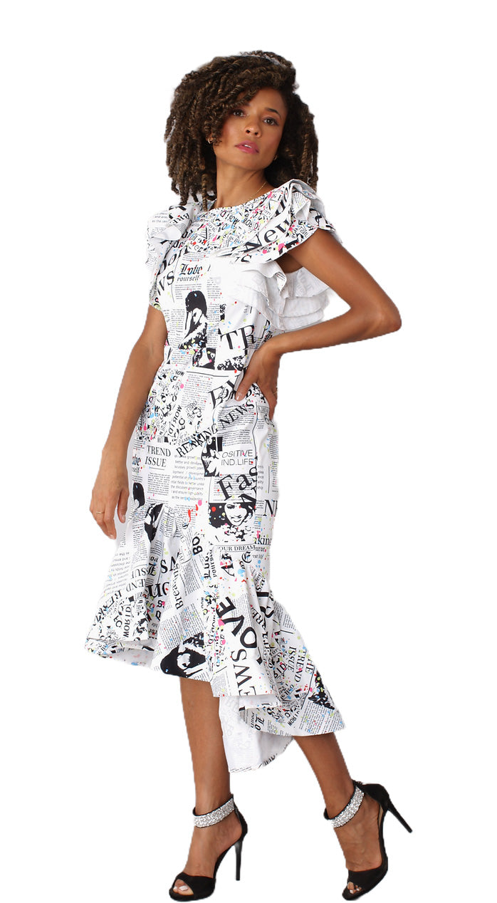 For Her Women Dress 81921, Newspaper / Small