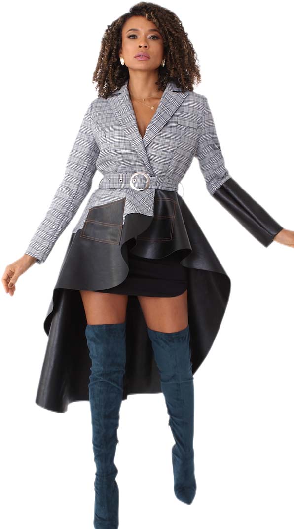 For Her Women Jacket/Dress 82018, Grey/Plaid / 1X | Church Suits For Less For Her Women Jacket/Dress 82018, Grey/Plaid / 1X | Church Suits For Less
