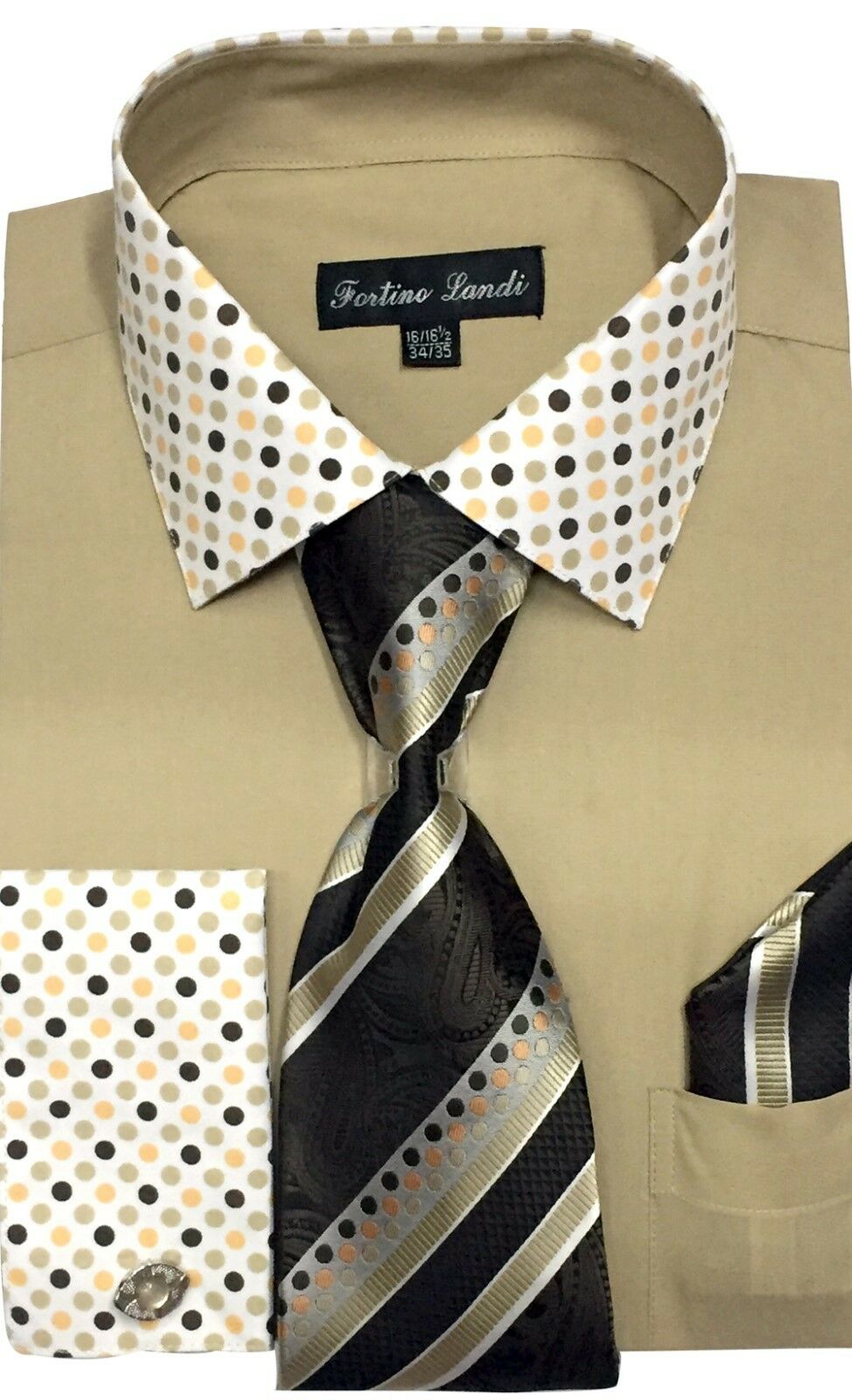 fortino landi dress shirts Fortino Landi Dress Shirt Men 36-37 Neck 16-16.5 Pink Vintage Long Sleeve Work