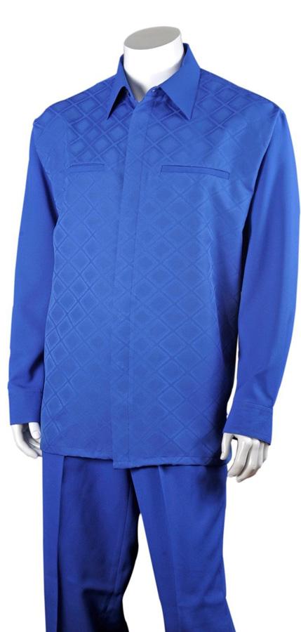 Fortino Landi Walking Set M2762-Royal Blue, Royal Blue / M-32-Waist