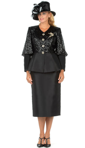 Giovanna Church Suit G1171-Black